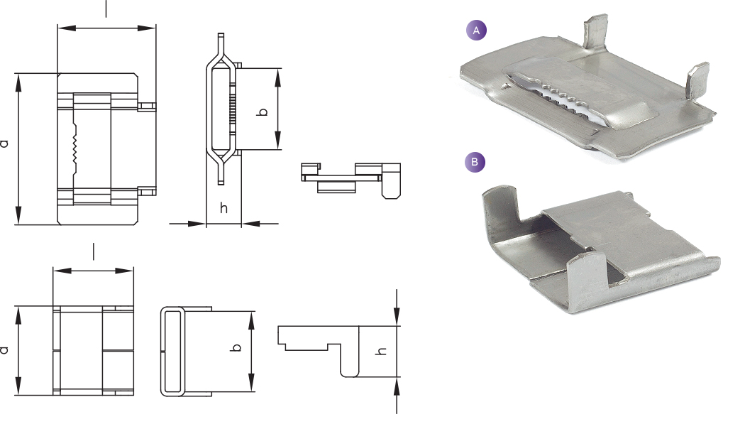 CLIPS FOR STAINLESS STEEL STRAР