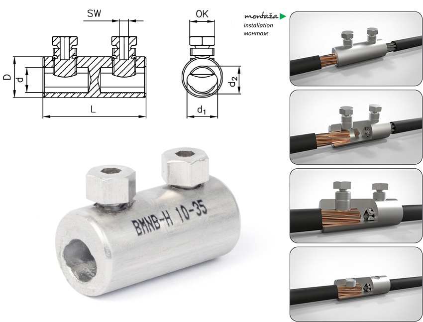 Univerzalne čaure sa moment zavrtnjima sa barijerom za napon 0,6 – 1 kV