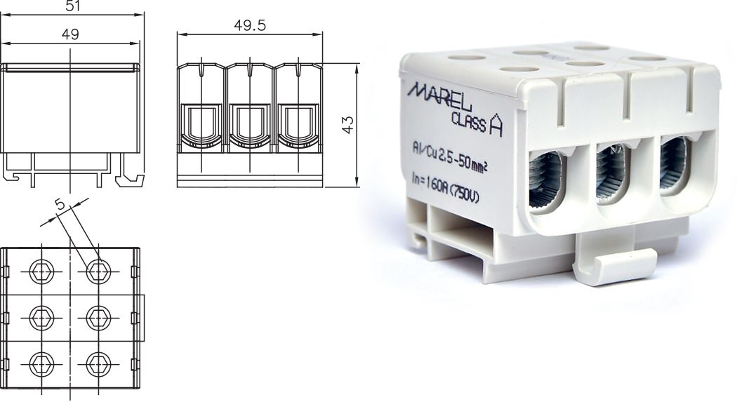 MAREL STEZALJKA KLASE A TROPOLNA 2,5-50mm²