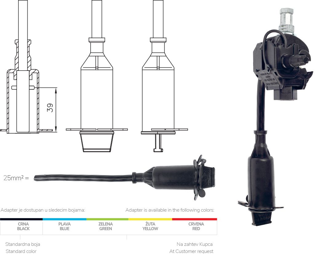 IZOLOVANI ADAPTER ZA KRATKO SPAJANJE I UZEMLJENJE PMCC