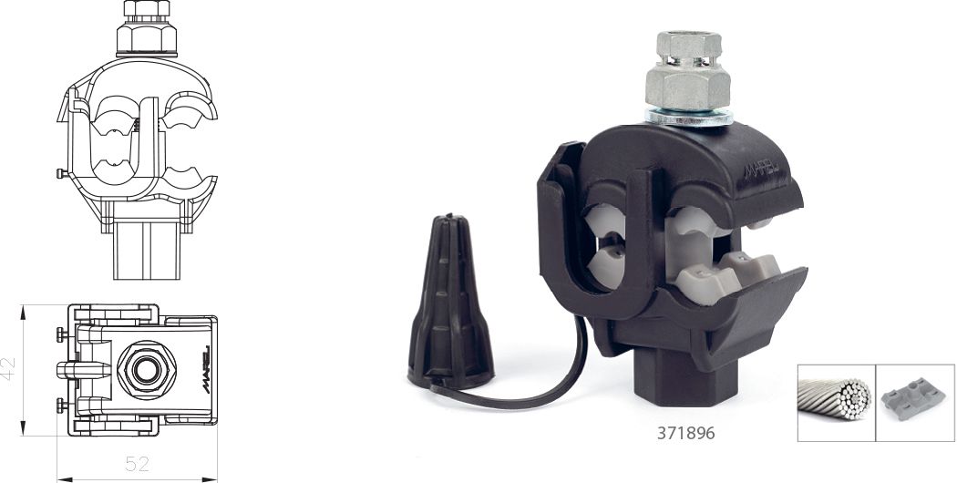 INSULATED PIERCING CONNECTOR FOR BARE MAIN LINES