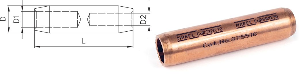BAKARNE REDUCIR ČAURE SA PREGRADOM 10-35kV